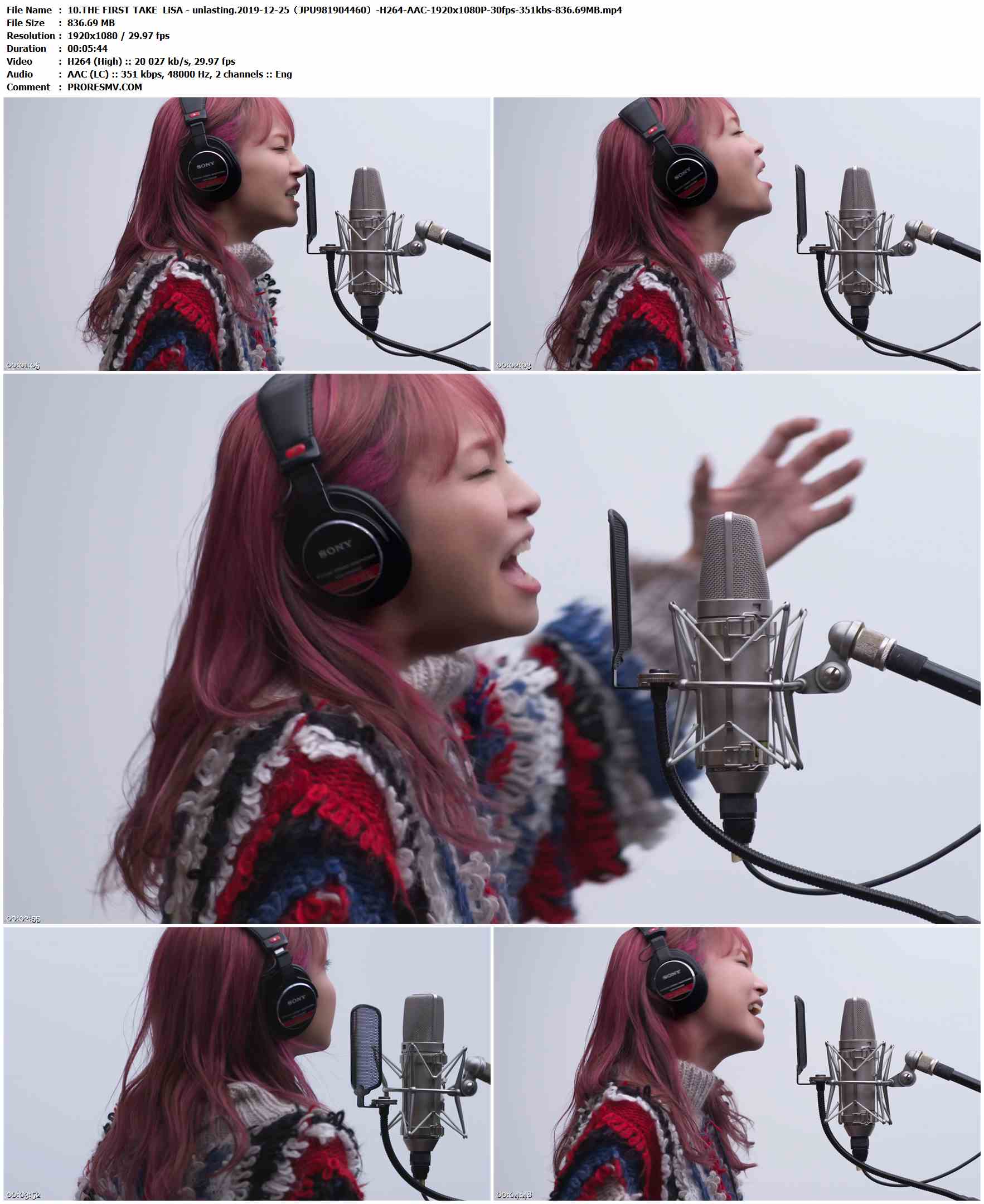 10.THE FIRST TAKE LiSA - unlasting.2019-12-25（JPU981904460）-H264-AAC-1920x1080P-30fps-351kbs-836.69MB官方MV_高清MV